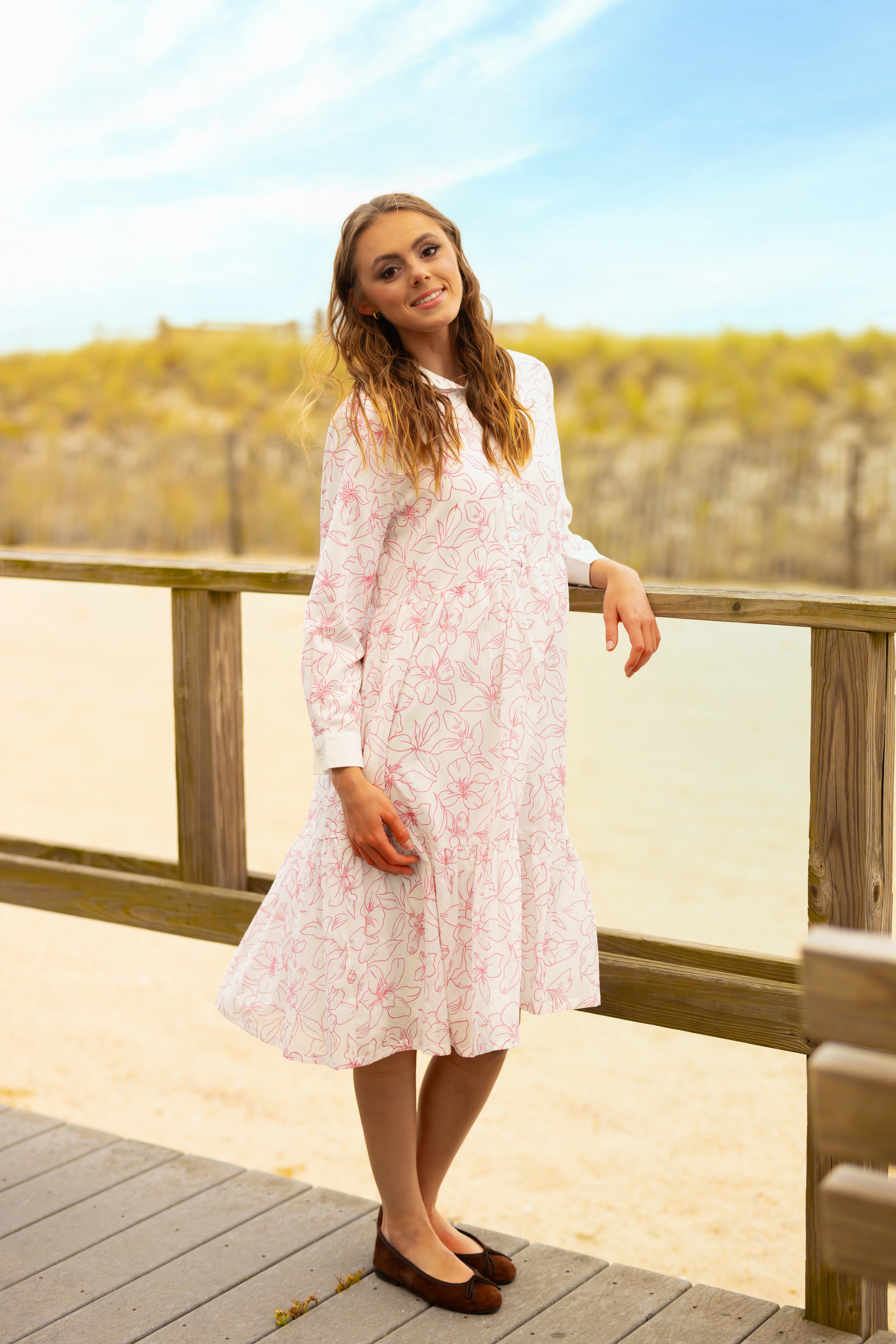 KIERA "SPRING" FLORAL PRINT SHIRT DRESS Little Women Too KIERA "SPRING" FLORAL PRINT SHIRT DRESS Little Women Too