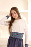 KIX TEEN STRIPED RIB SWEATSHIRT