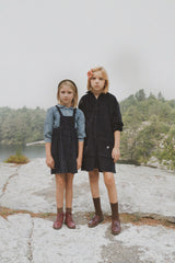 KIN KIN LONG SLEEVE CORUROY SHIRT DRESS