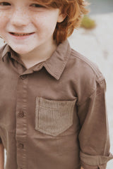 KIN KIN COLLAR DENIM BUTTON DOWN SHIRT
