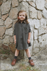 KIN KIN LONG SLEEVE SHIRT WOOL DRESS
