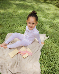 LITTLE LABEL 2PC BOW PRINT GRANDPA PAJAMA