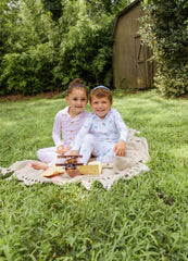 LITTLE LABEL 2PC BOW PRINT GRANDPA PAJAMA