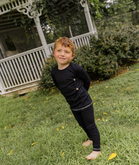 LITTLE LABEL 2PC WEEKEND WRAP BUTTON PAJAMAS