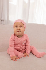 POUF 2PC STITCHED GRAPHIC FOOTIE WITH BEANIE SET