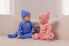 POUF 2PC STITCHED GRAPHIC FOOTIE WITH BEANIE SET