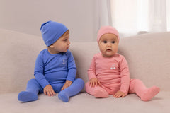 POUF 2PC STITCHED GRAPHIC FOOTIE WITH BEANIE SET