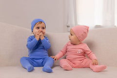 POUF 2PC STITCHED GRAPHIC FOOTIE WITH BEANIE SET