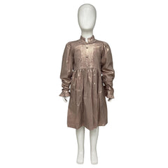 JESURUM PERLA PLEAT AND RUFFLE DETAIL LONG DRESS