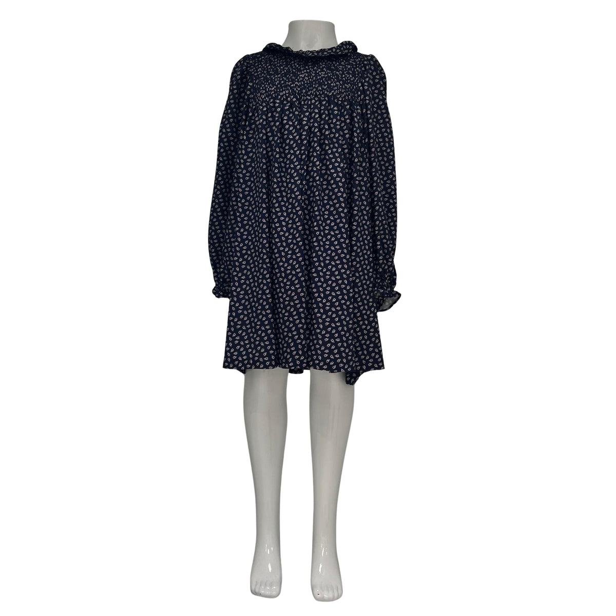 PICCOLA LUDO GIRELLA LONG SLEEVE SMOCKED PRINTED DRESS