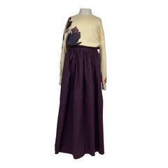 VALENTINA 2PC PAINTED FLOWER SWEATSHIRT WITH PLEATED MAXI CIRCLE SKIRT