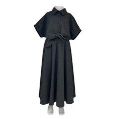 IPOSH 2PC PINSTRIPE TIE FRONT TOP WITH SKIRT