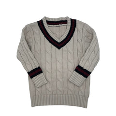 BZzy STYLE CABLE SCHOOL V-NECK SWEATER