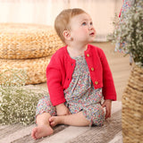 MINI P PRINTED SMOCKED LONG ROMPER