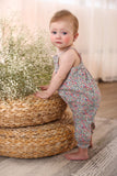 MINI P PRINTED SMOCKED LONG ROMPER