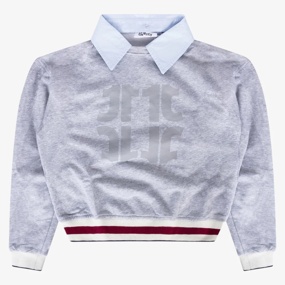 ONE TWENTY SIGNATURE COLLAR SWEATSHIRT
