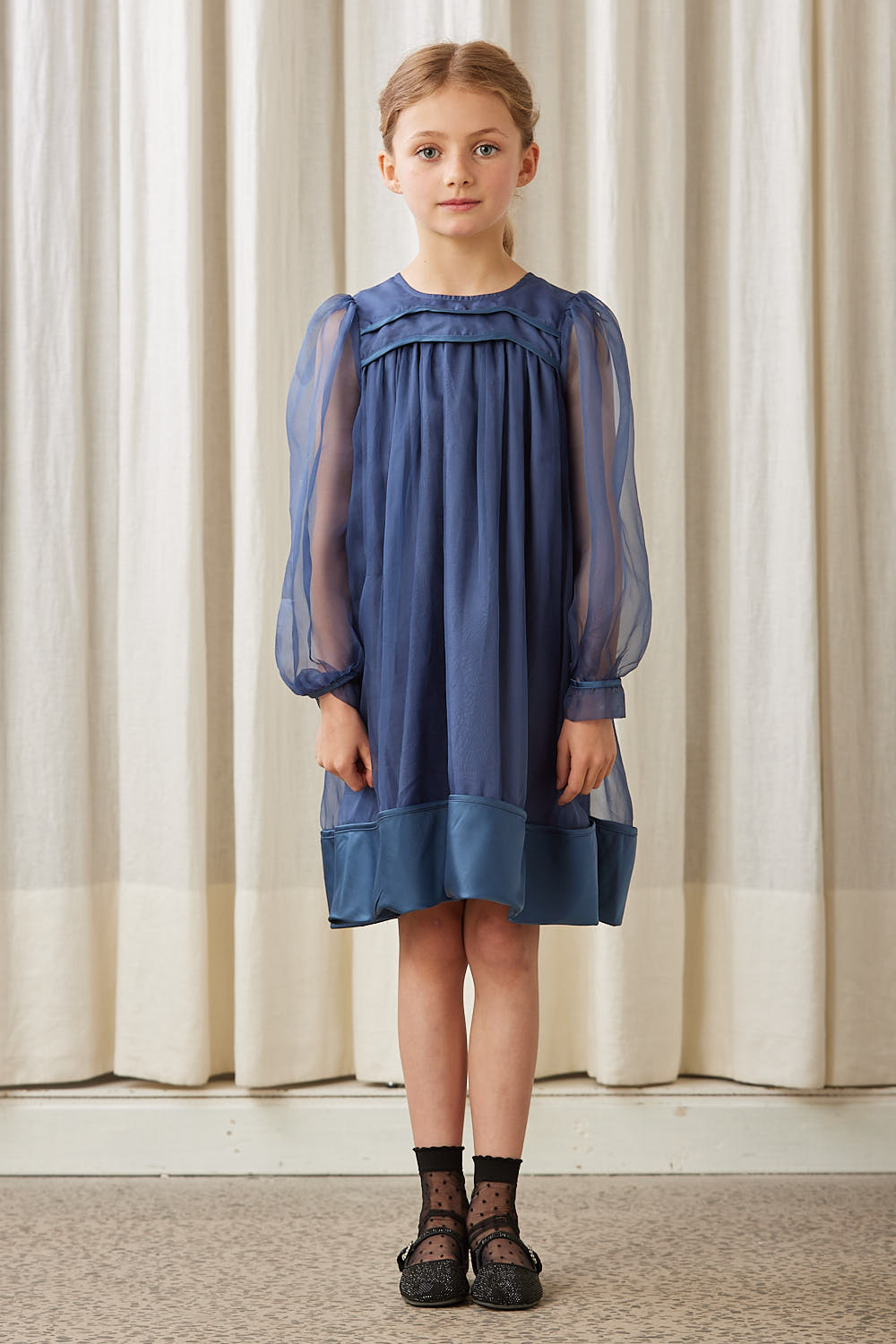 PETITE AMALIE ORGANZA BABYDOLL DRESS WITH SATIN HEM - 50% OFF FINAL SALE