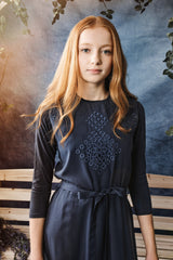 HEV CUSTOM EYELET DETAIL TIERED DRESS