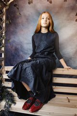 HEV CUSTOM EYELET DETAIL TIERED DRESS