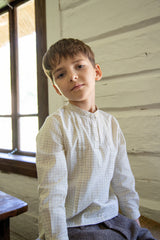 BELATI MANDARIN COLLARED PLAID SHIRT