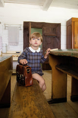BELATI 2PC UNI PETER PAN COLLARED PLAID SET