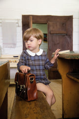 BELATI 2PC UNI PETER PAN COLLARED PLAID SET