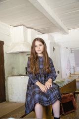 BELATI PLAID WITH SOLID BIB DRESS