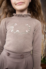 BELATI KNIT SWEATER WITH EMBROIDERED DETAIL AND NECK RIBBON