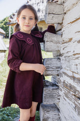 BELATI COLLAR EYELET SCALLOPED DRESS WITH TUCKS