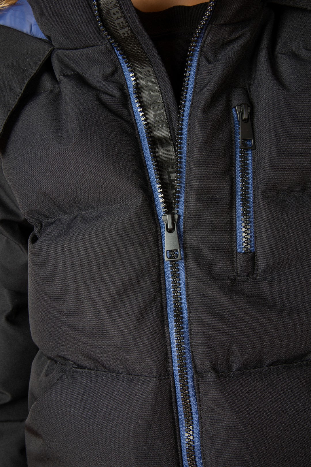 ELLABEE  BLUE ZIPPER AND LINING PUFFER COAT
