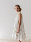 PETITE AMALIE DOILY APPLIQUE VOILE SLEEVELESS DRESS