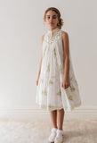 PETITE AMALIE DOILY APPLIQUE VOILE SLEEVELESS DRESS