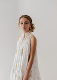 PETITE AMALIE DOILY APPLIQUE VOILE SLEEVELESS DRESS