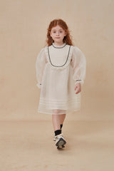 CERA UNA VOLTA MERCEDES RUFFLE BIB TOP ORGANZA DRESS