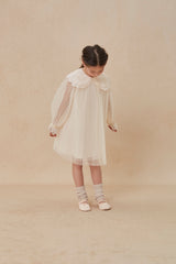 CERA UNA VOLTA REENA DOUBLE COLLAR PLEATED TULLE DRESS DRESS
