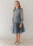 PETITE AMALIE FLOCKED DRESS