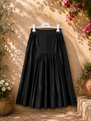 ALITSA PINTUCK PLEAT TAFFETA SKIRT