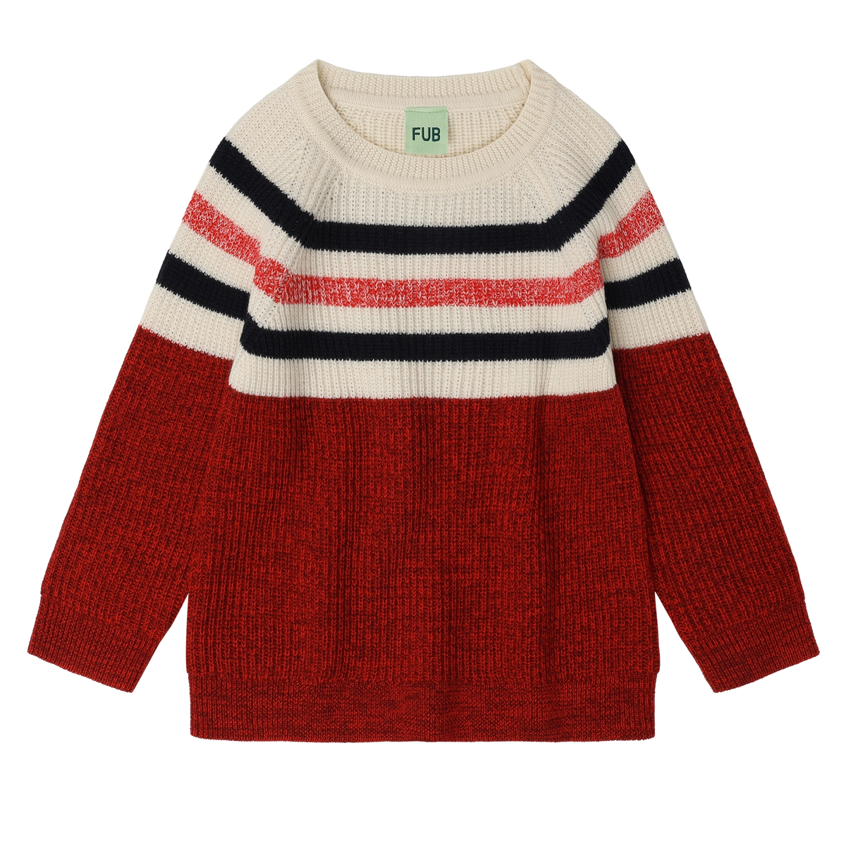 FUB RAGLAN STRIPED KNIT SWEATER