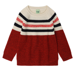 FUB RAGLAN STRIPED KNIT SWEATER