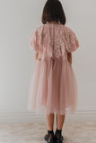 PETITE AMALIE LACE COLLAR 3/4 SLEEVE TULLE BABYDOLL DRESS