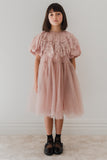 PETITE AMALIE LACE COLLAR 3/4 SLEEVE TULLE BABYDOLL DRESS