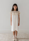 PETITE AMALIE CROCHET CAPE LINEN DRESS