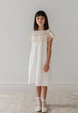 PETITE AMALIE CROCHET CAPE LINEN DRESS