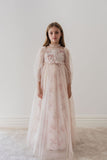 PETITE AMALIE ORCHID TULLE AND FRENCH LACE GOWN