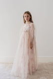 PETITE AMALIE ORCHID TULLE AND FRENCH LACE GOWN