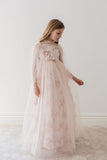 PETITE AMALIE ORCHID TULLE AND FRENCH LACE GOWN