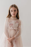 PETITE AMALIE ORCHID TULLE AND FRENCH LACE GOWN