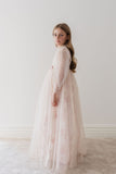 PETITE AMALIE ORCHID TULLE AND FRENCH LACE GOWN