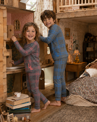 LITTLE LABEL PLAID LOGO PAJAMA
