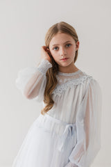 PETITE AMALIE GOLD VINTAGE YOLK TULLE DRESS